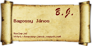 Bagossy János névjegykártya