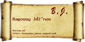 Bagossy János névjegykártya