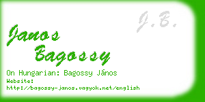 janos bagossy business card